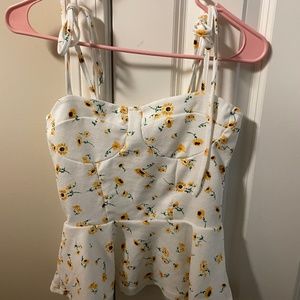 Sunflower peplum blouse